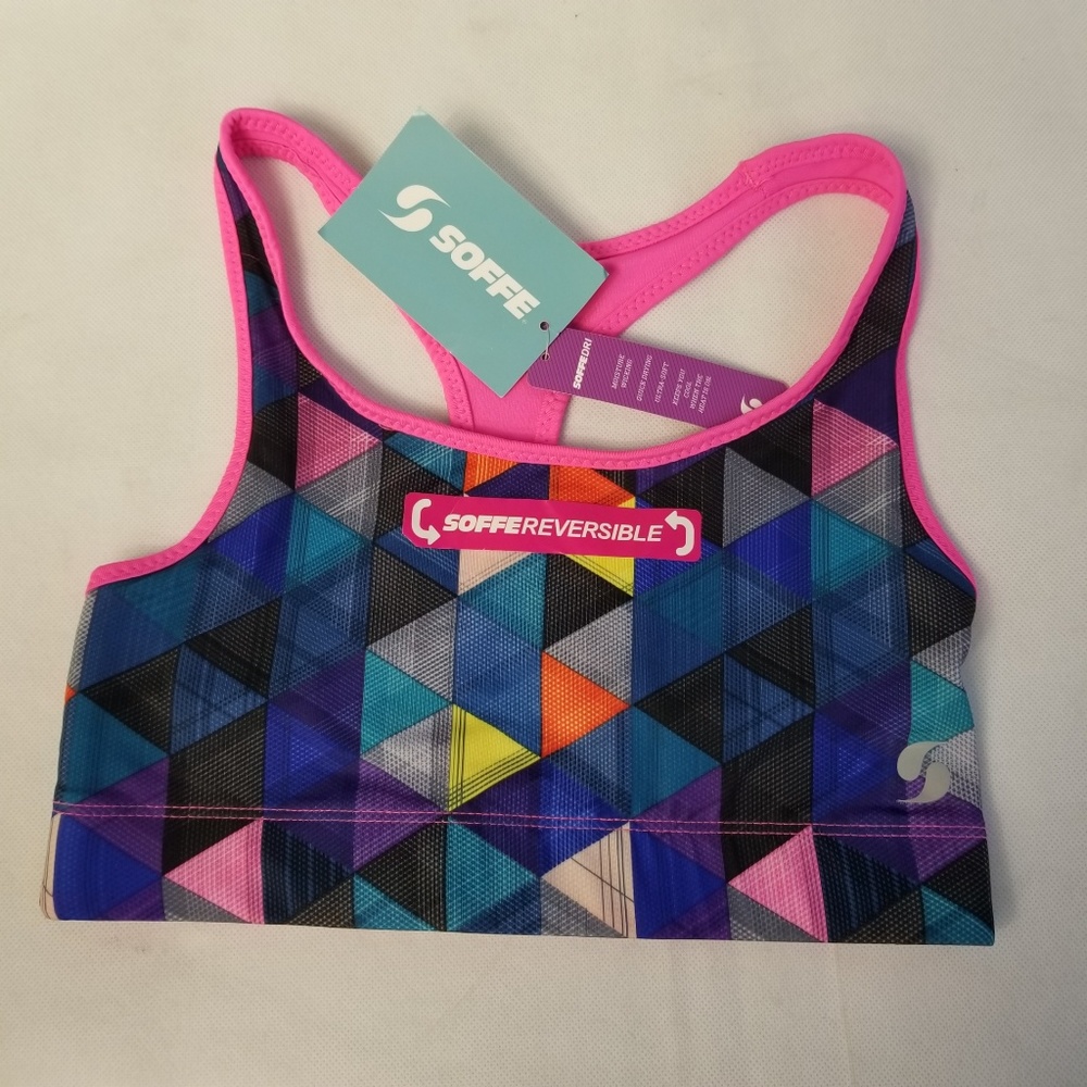 Soffe Junior Small Sports Bra Reversible Pink NEW